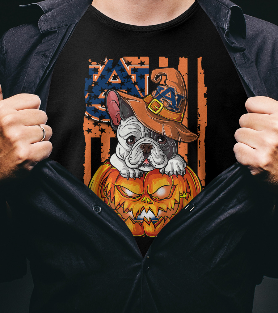 Auburn Tigers Bulldog Halloween Pumpkin T-Shirt