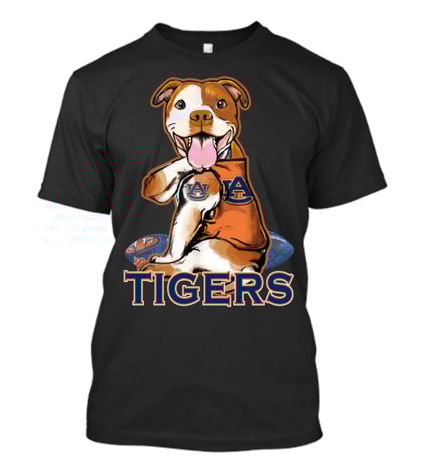 Pittbull Auburn Tigers AU Logo Football T-Shirt