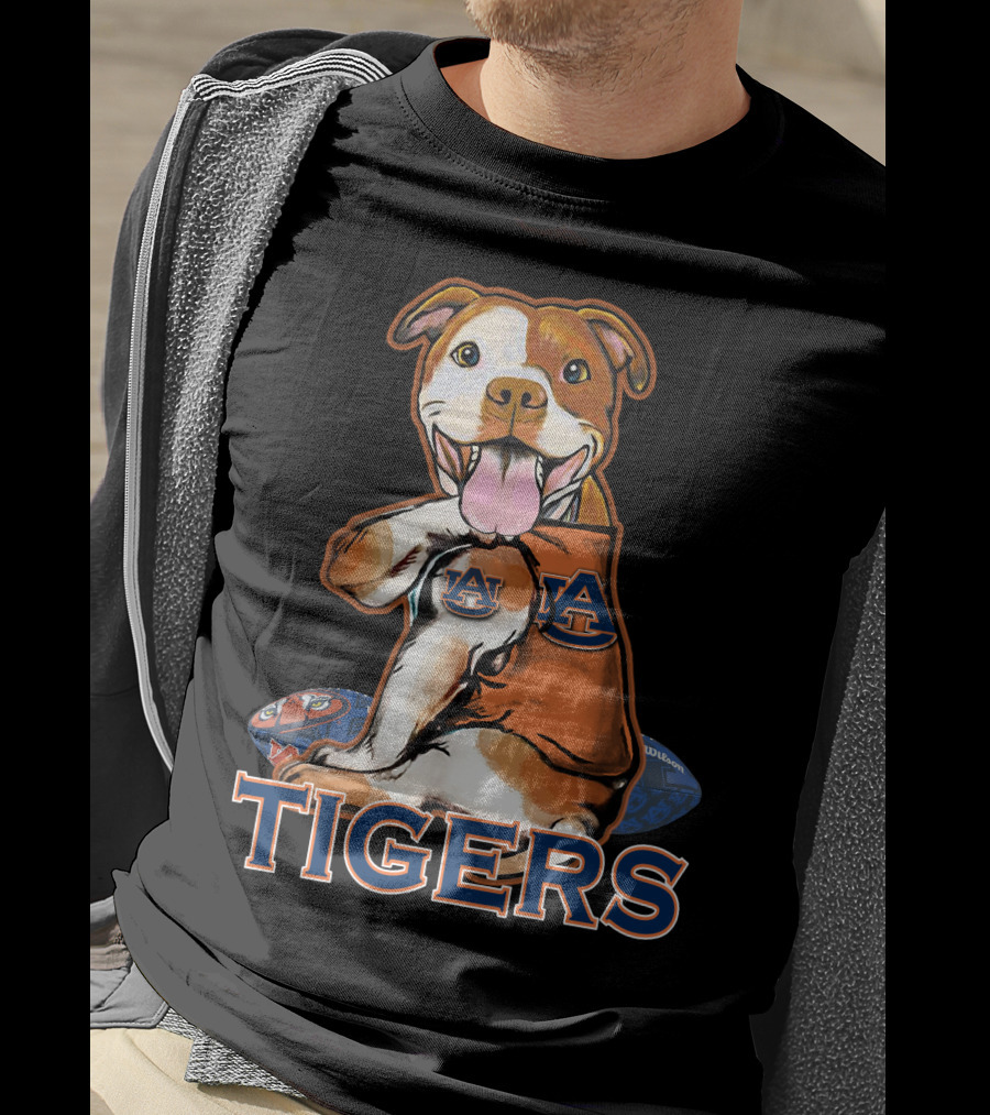 Pittbull Auburn Tigers AU Logo Football T-Shirt
