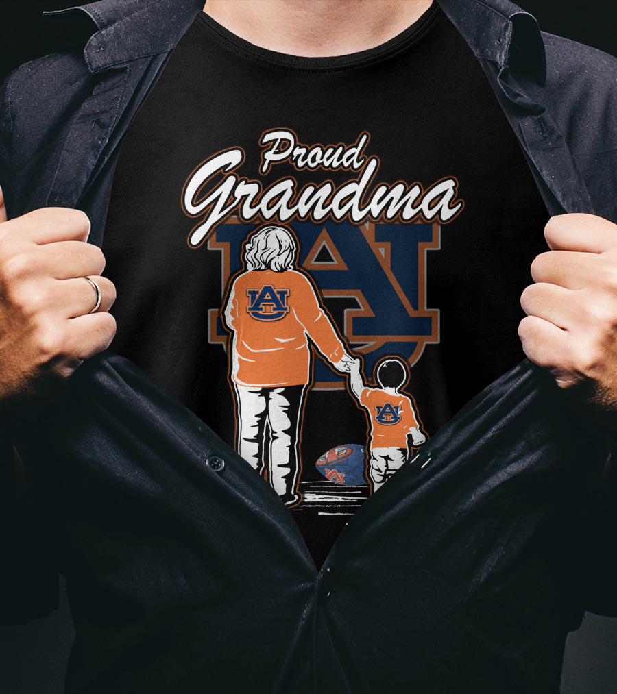 Proud Grandma Auburn Tigers Family Fan Football T-Shirt