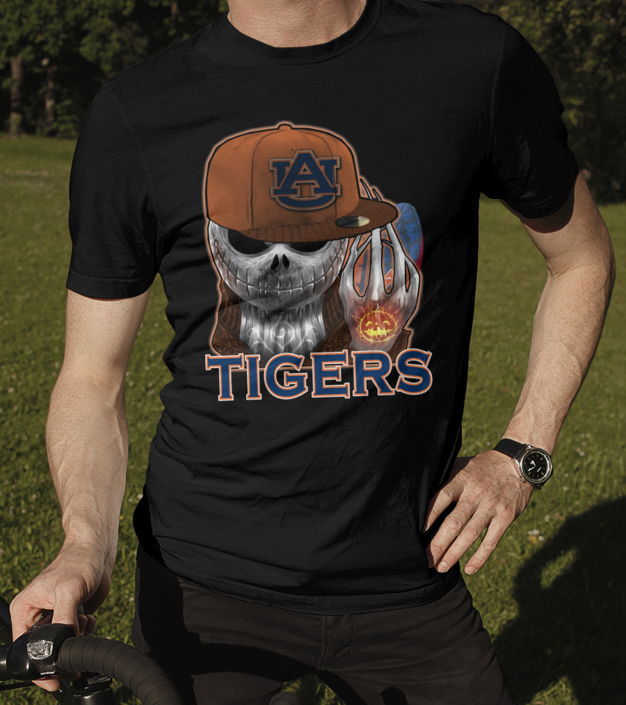 Jackskull Auburn Tigers Halloween Pumpkin T-Shirt