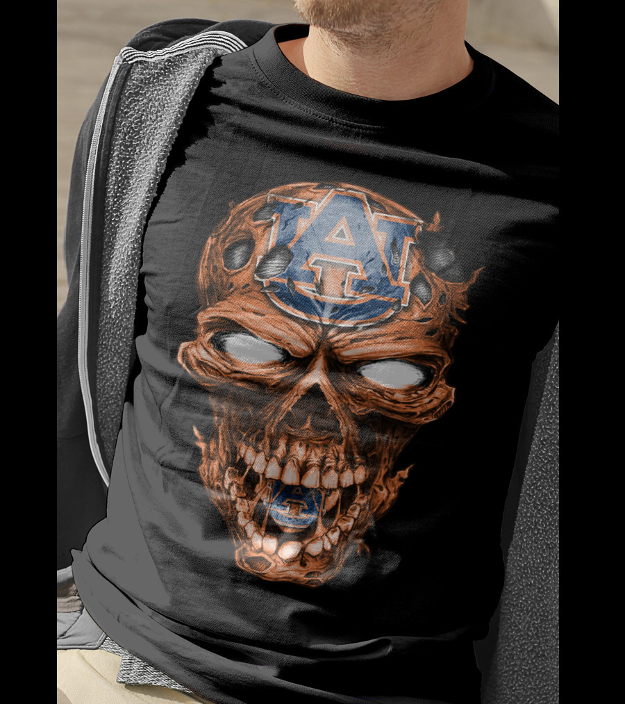 Auburn Tigers Skull With Logo T-Shirt