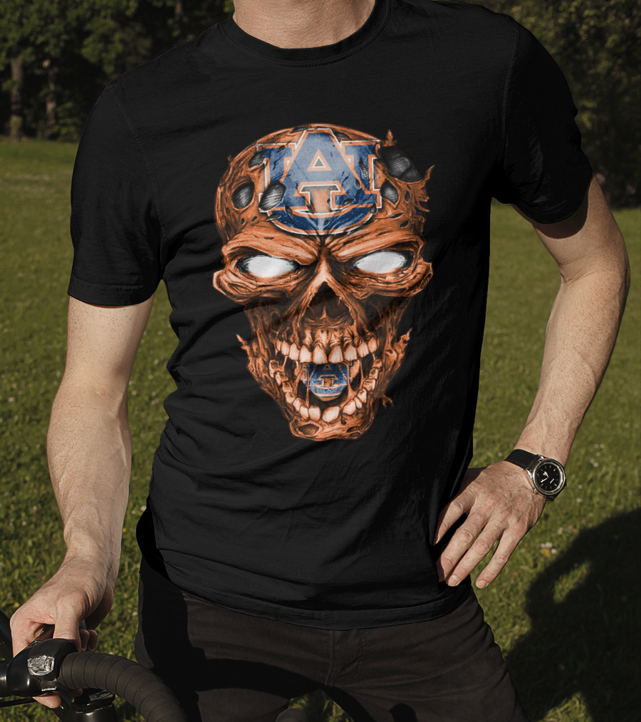 Auburn Tigers Skull With Logo T-Shirt