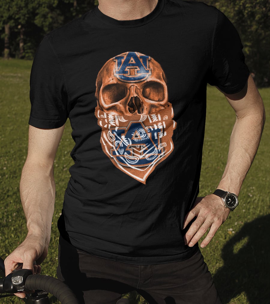 Auburn Tigers Skull Bandana T-Shirt