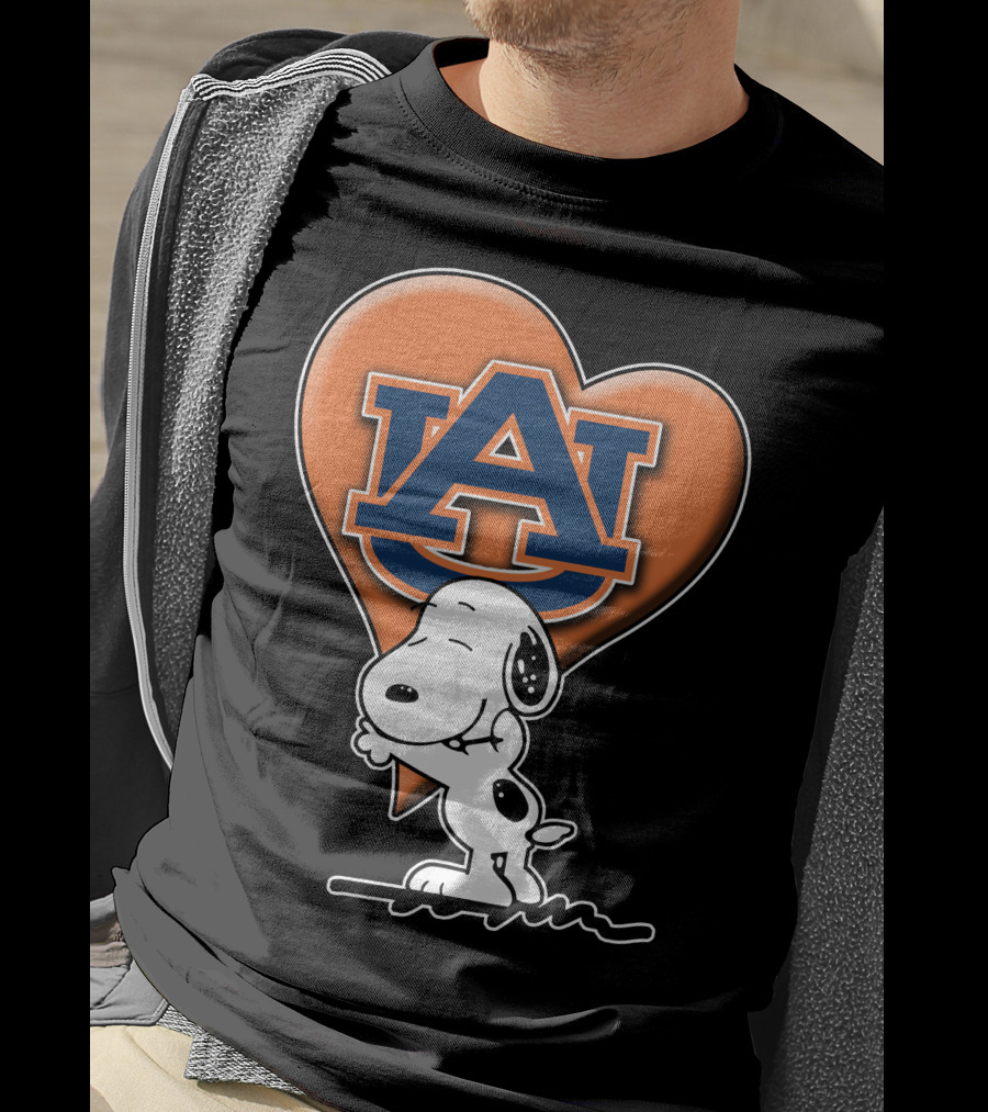 Snoopy Auburn Tigers Heart Fan T-Shirt