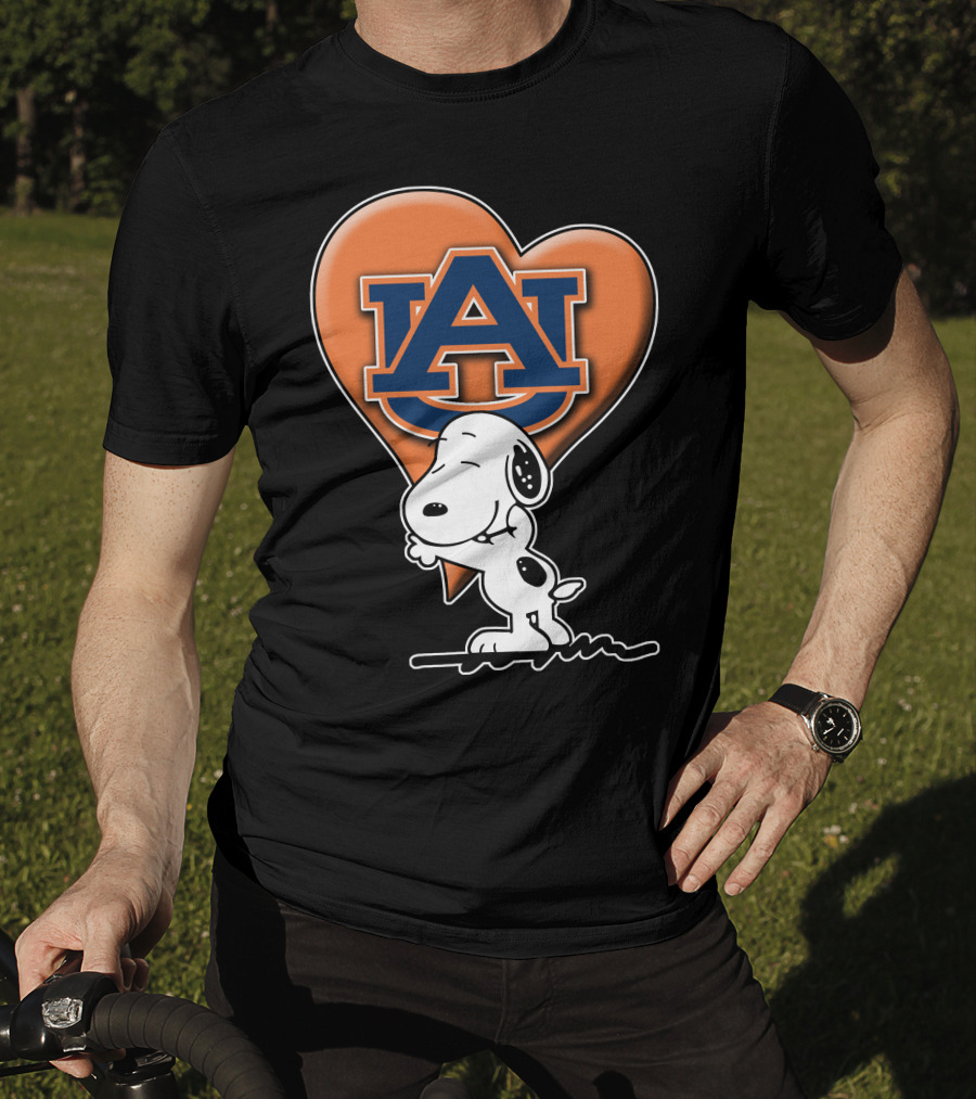 Snoopy Auburn Tigers Heart Fan T-Shirt