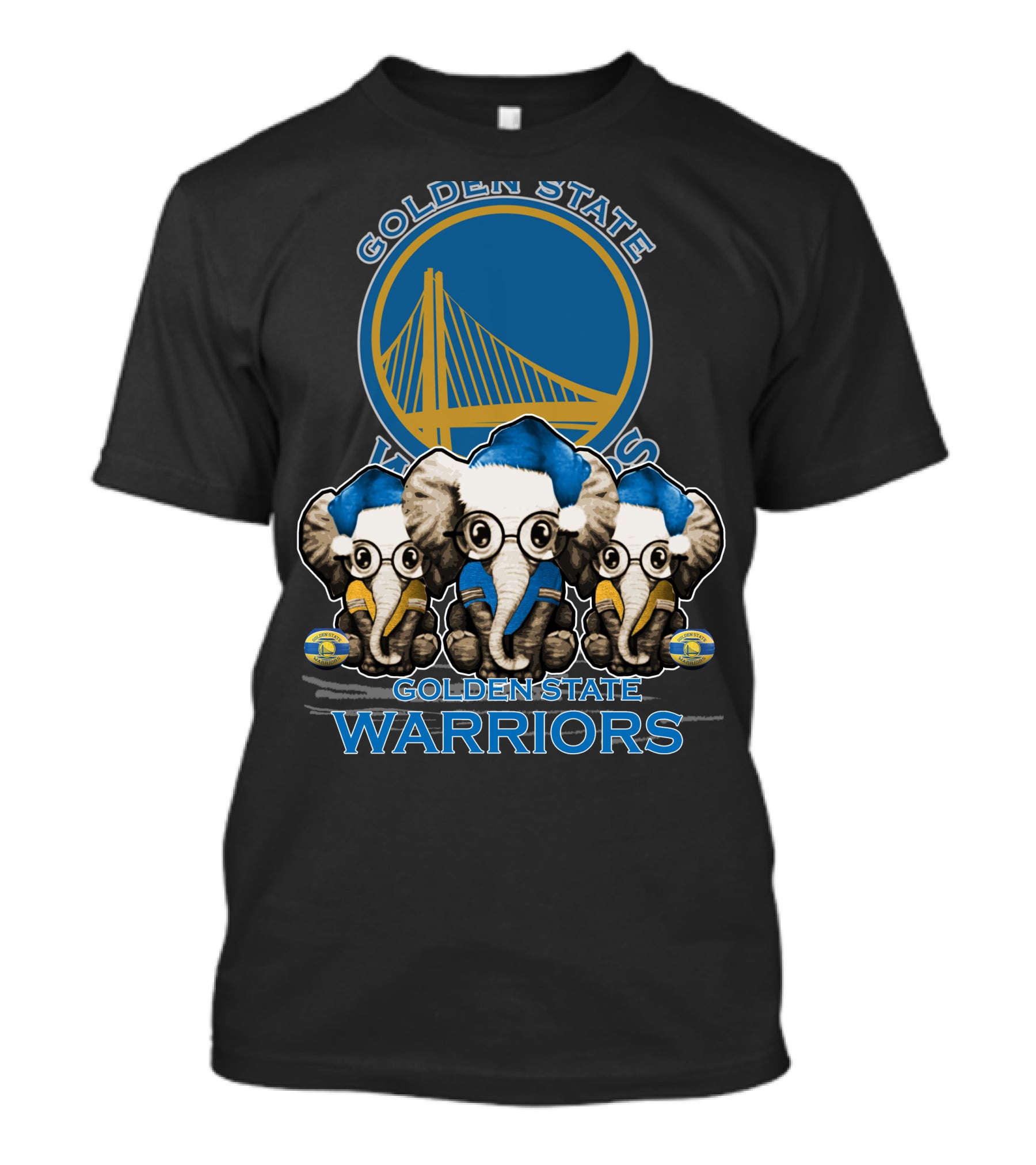 Golden State Warriors Xmas Elephan Trio T-Shirt