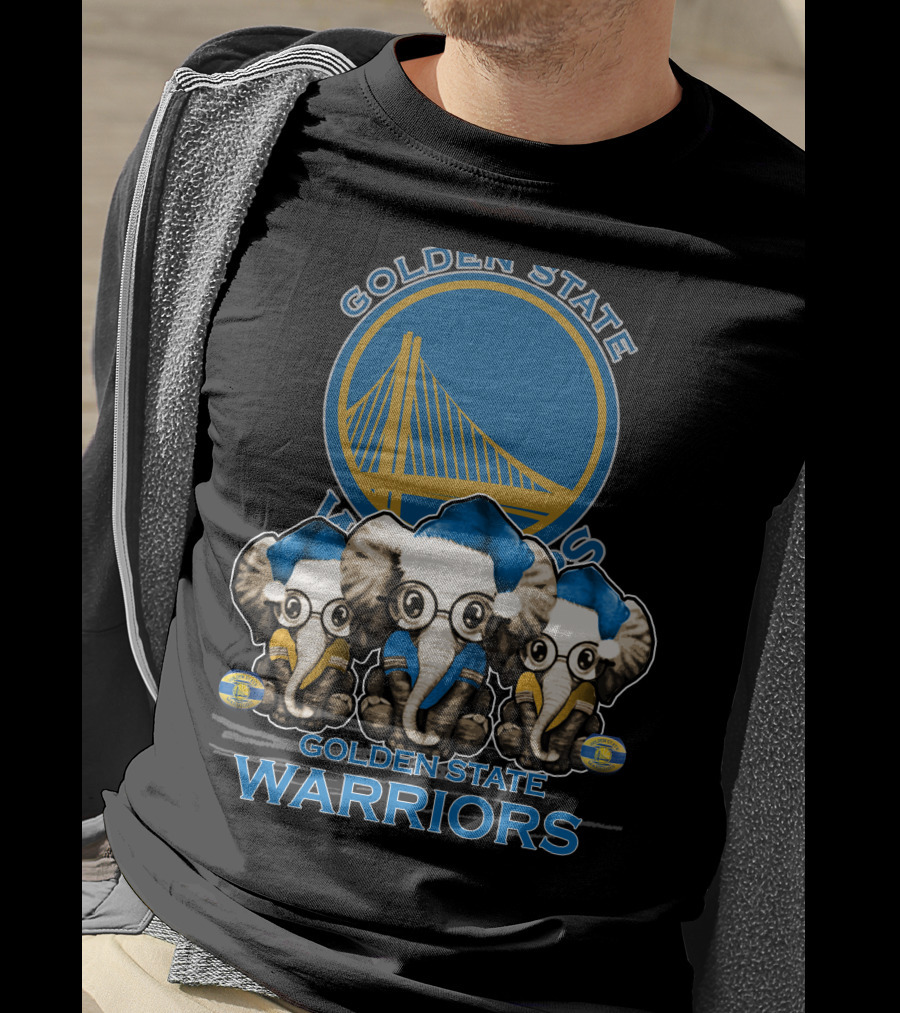 Golden State Warriors Xmas Elephan Trio T-Shirt
