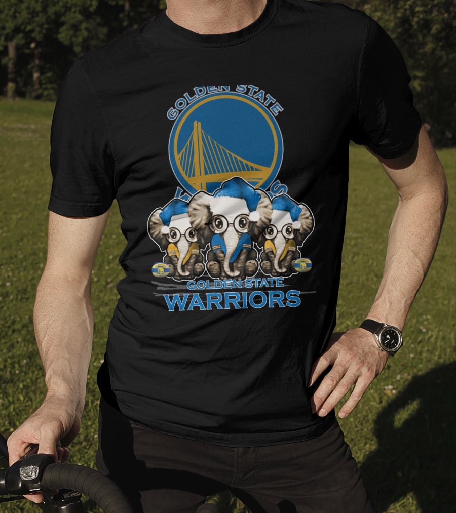 Golden State Warriors Xmas Elephan Trio T-Shirt