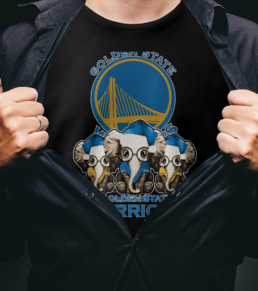 Golden State Warriors Xmas Elephan Trio T-Shirt