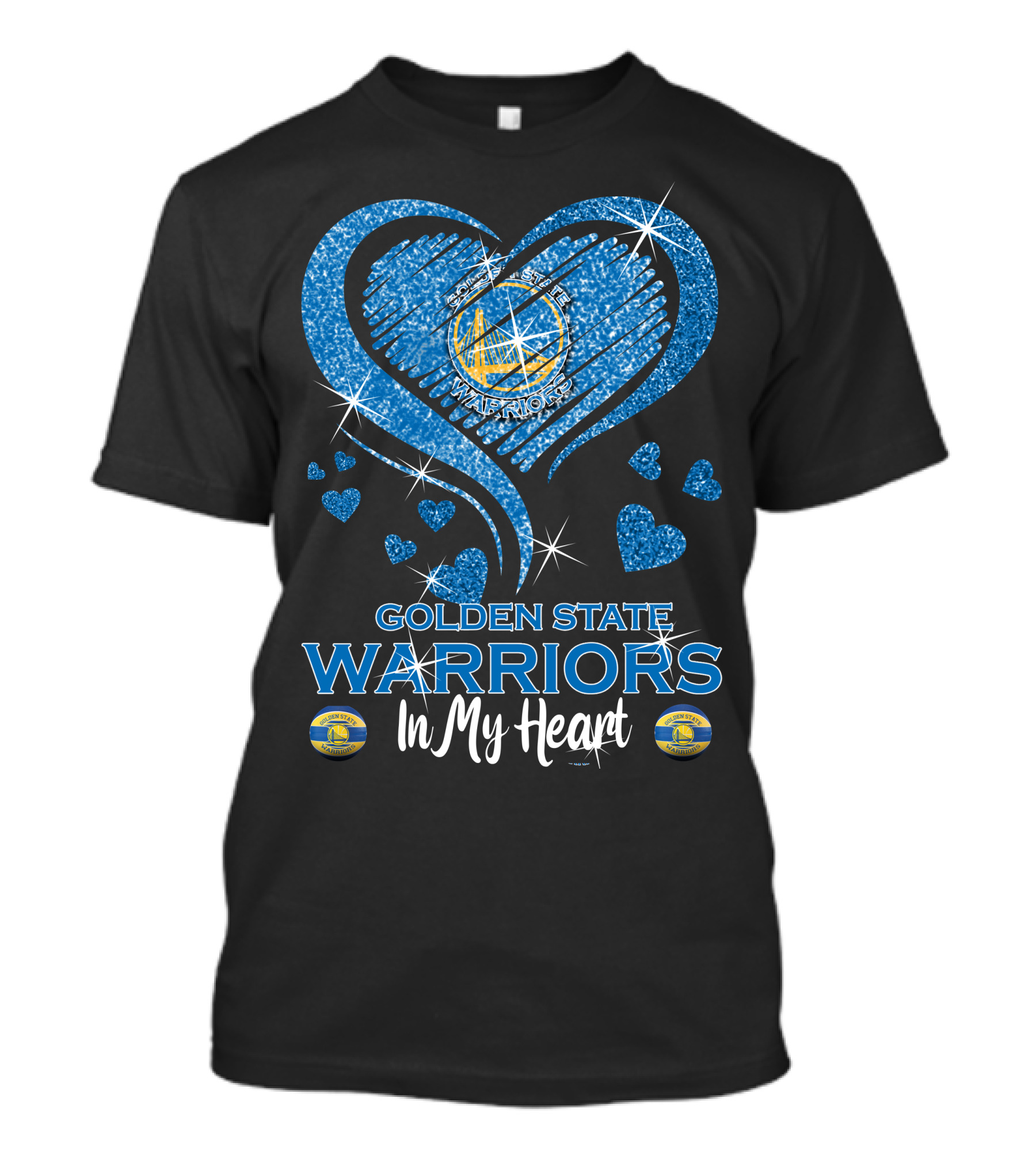 Golden State Warriors In My Heart Sparkling Love T-Shirt