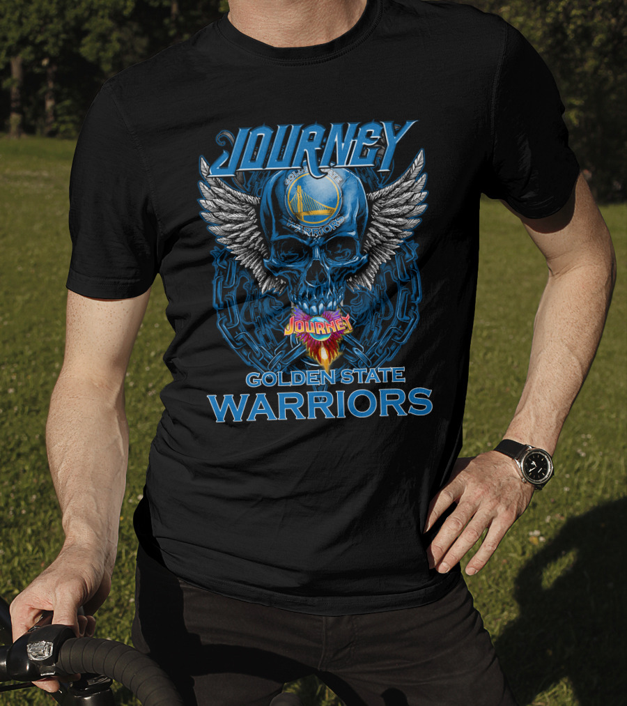 Journey Golden State Warriors Skull Wings Chain T-Shirt