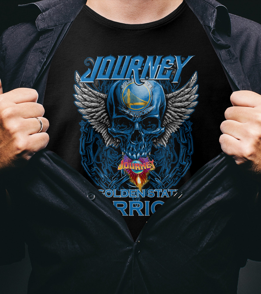 Journey Golden State Warriors Skull Wings Chain T-Shirt