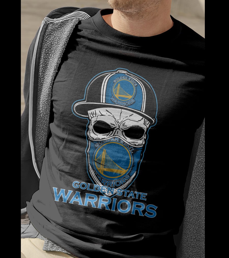 Golden State Warriors Skull Hat T-Shirt