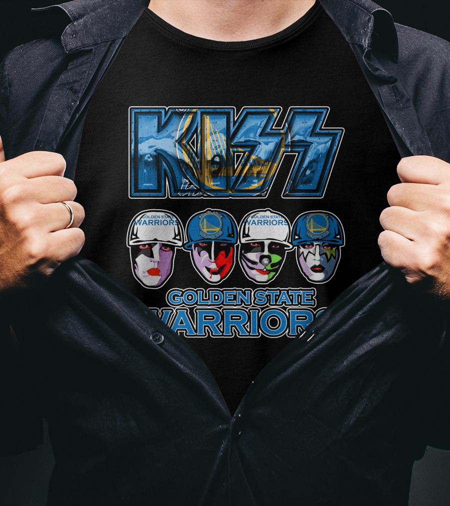 Kiss Golden State Warriors Basketball Iconic Faces T-Shirt