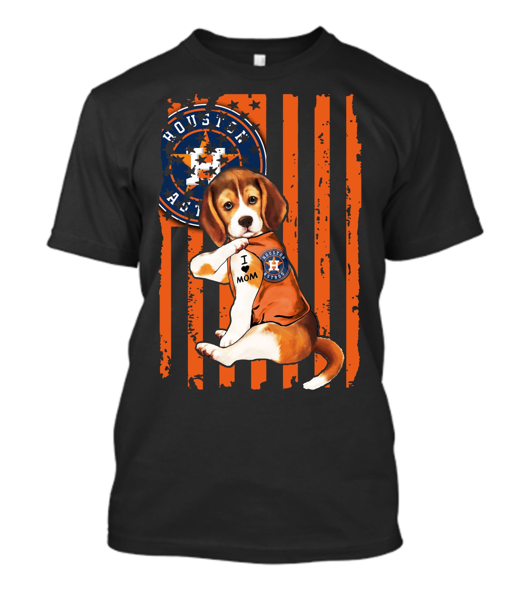 Houston Astros Beagle I Love Mom T-Shirt