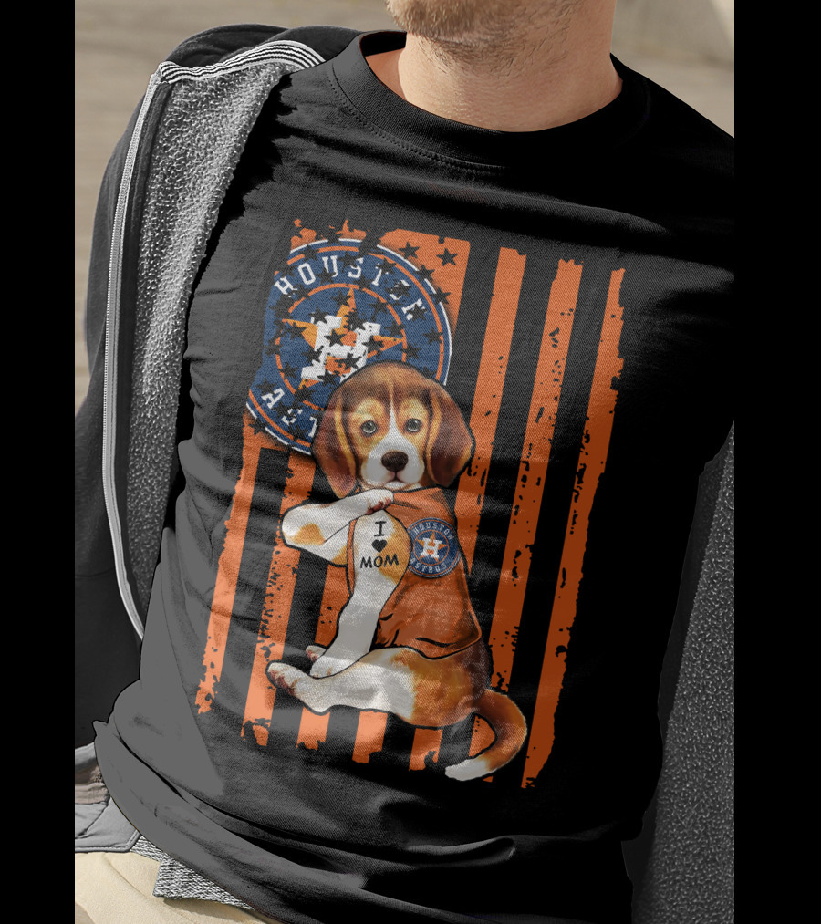 Houston Astros Beagle I Love Mom T-Shirt