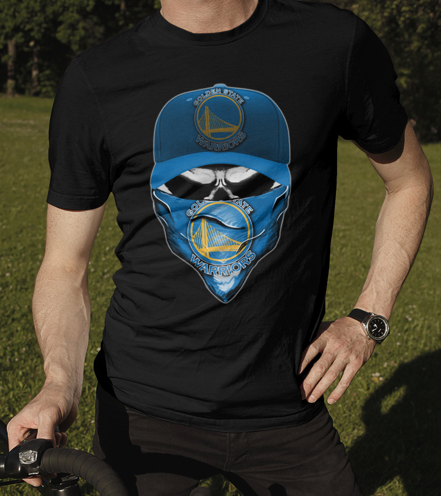 Golden State Warriors Skull Cap And Bandana T-Shirt