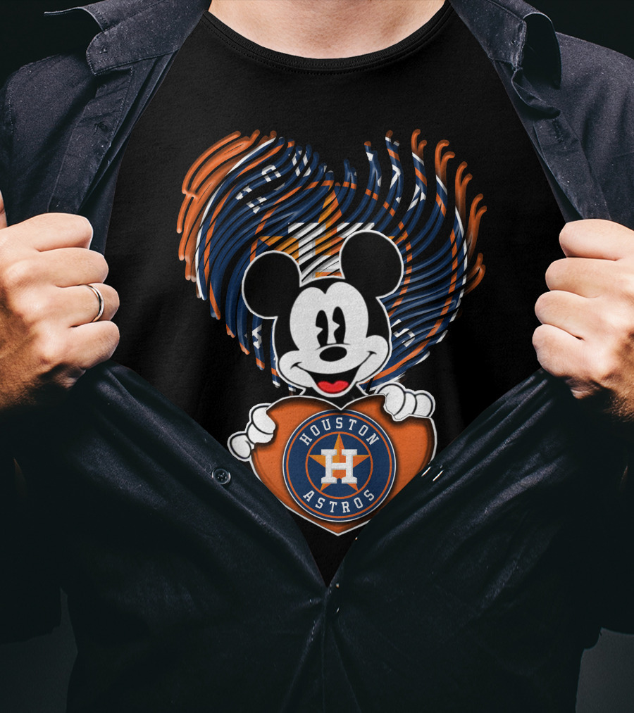 Mickey Mouse Heart Houston Astros T-Shirt