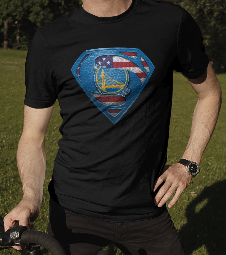 Golden State Warriors American Flag Superman T-Shirt