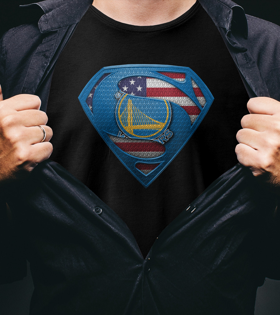 Golden State Warriors American Flag Superman T-Shirt