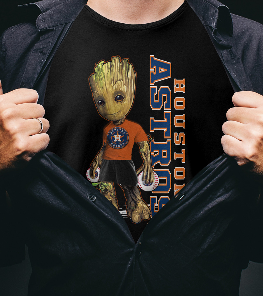 Groot Houston Astros Baseball Team Fan Character T-Shirt