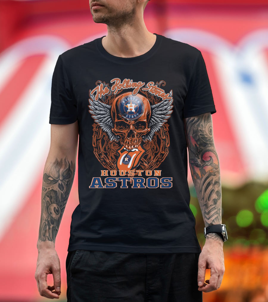 The Rolling Stones Houston Astros Skull Wings T-Shirt