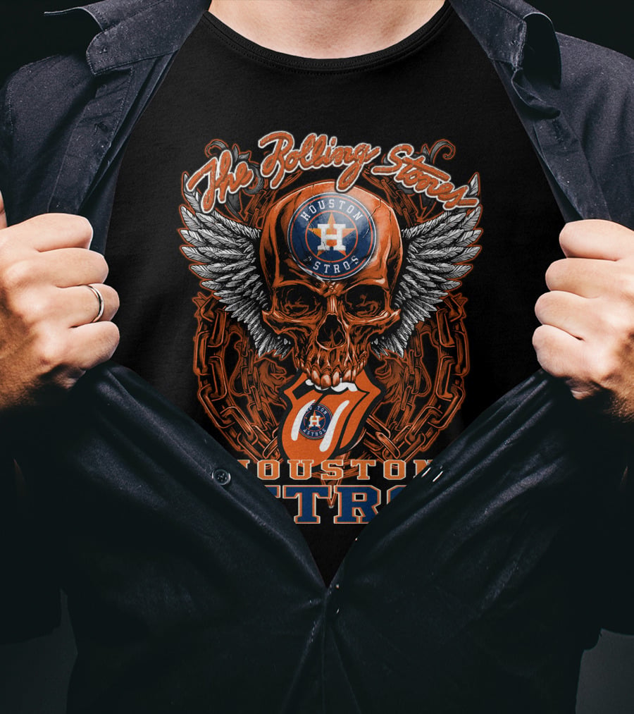 The Rolling Stones Houston Astros Skull Wings T-Shirt