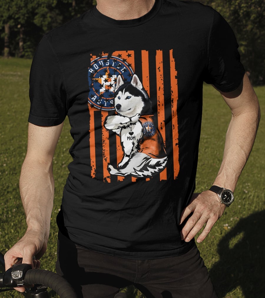 Siberian Husky Houston Astros Mom Flag T-Shirt