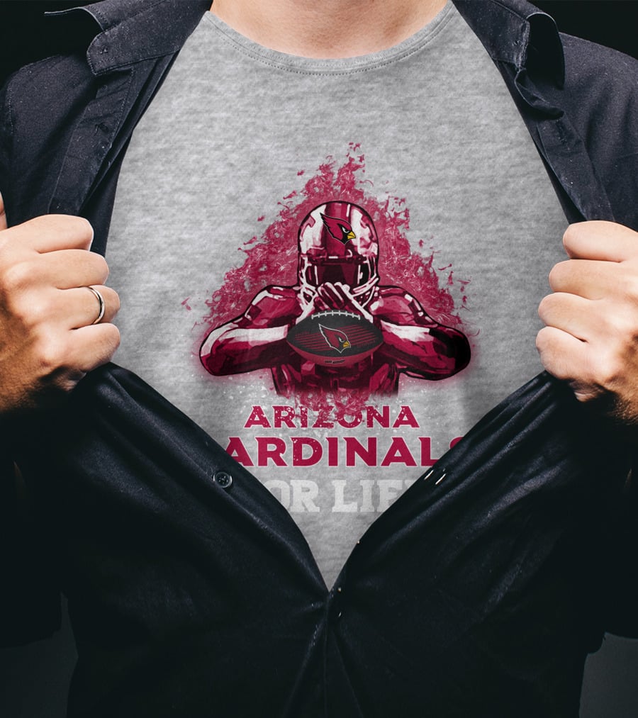 Arizona Cardinals For Life Football Helmet Emblem T-Shirt
