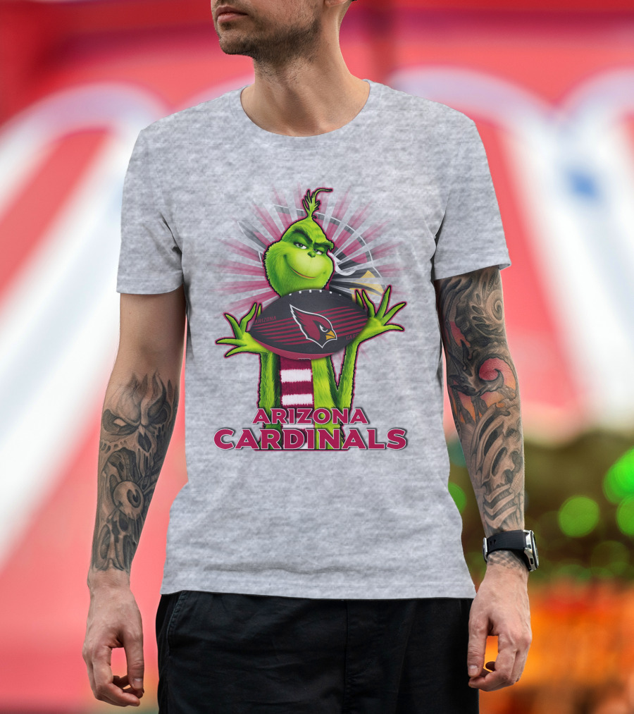 Grinch Holding Arizona Cardinals Football T-Shirt