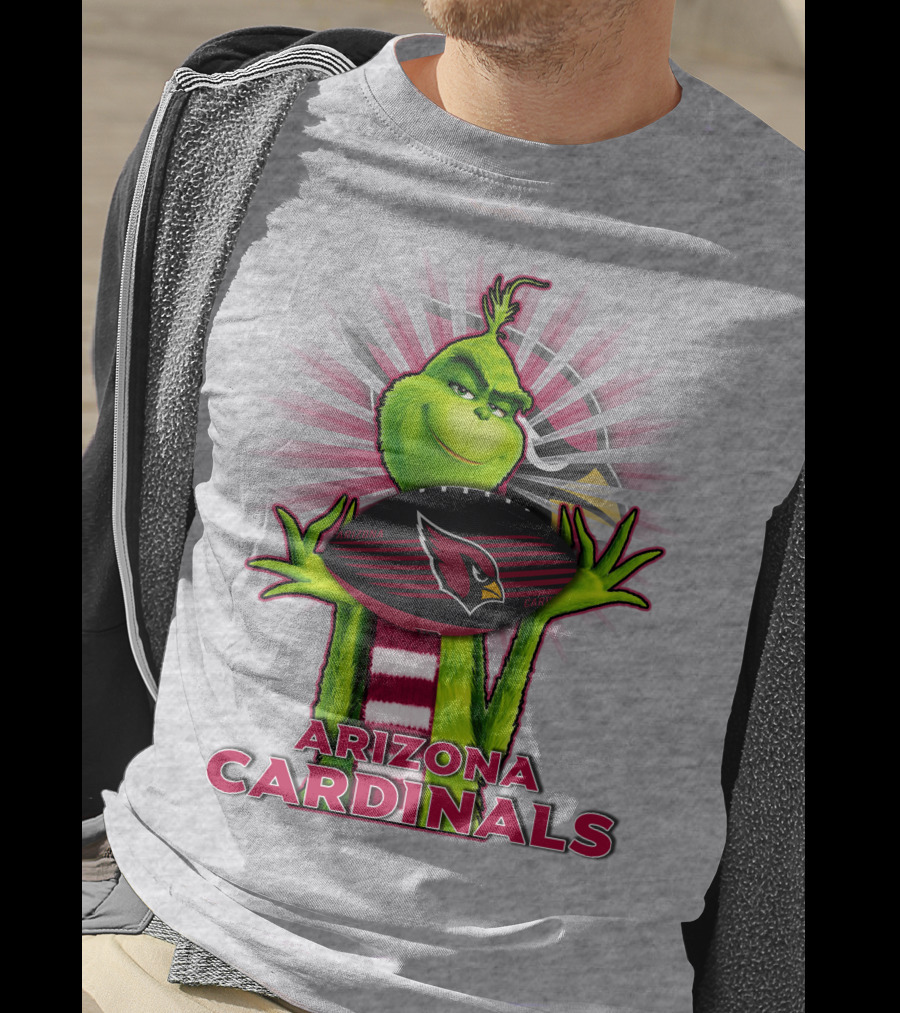 Grinch Holding Arizona Cardinals Football T-Shirt