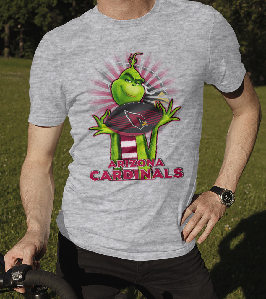 Grinch Holding Arizona Cardinals Football T-Shirt