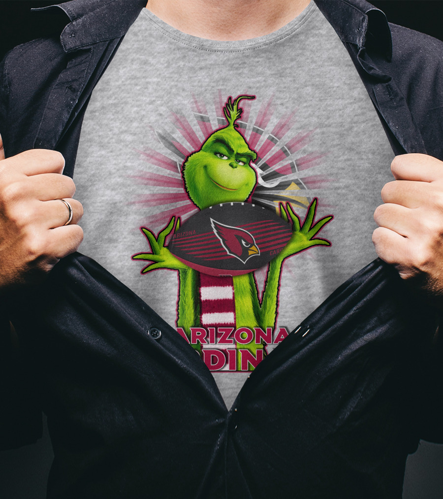 Grinch Holding Arizona Cardinals Football T-Shirt
