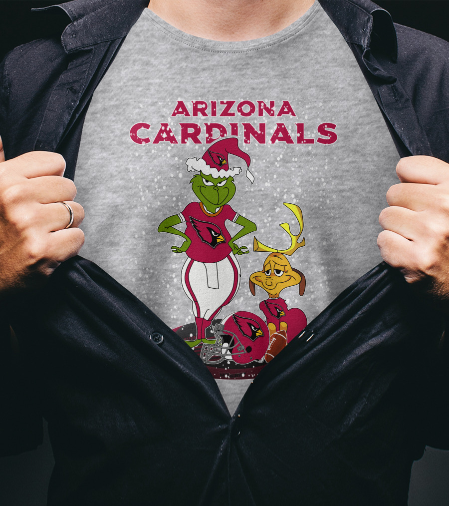Arizona Cardinals Grinch Christmas Football Fun T-Shirt