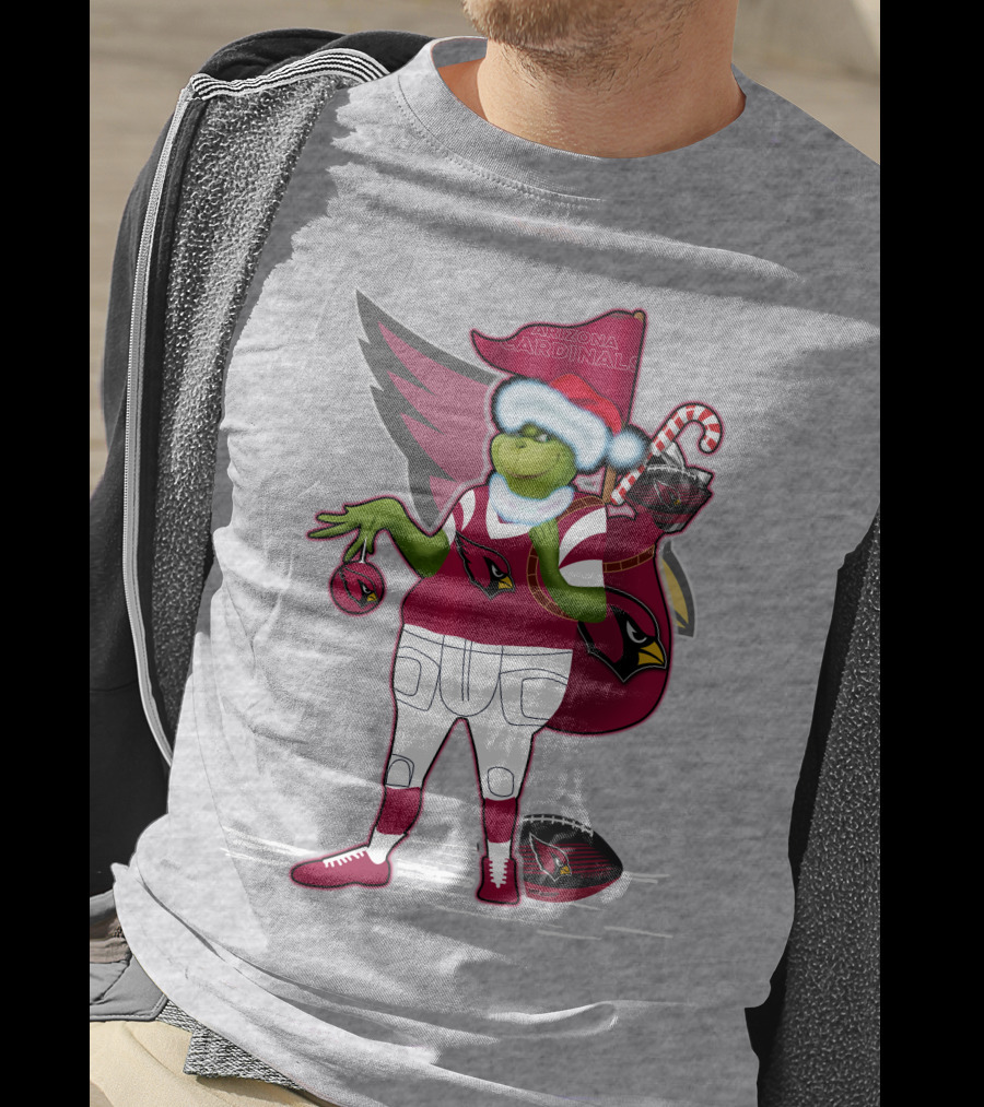 Grinchxmas Arizona Cardinals Christmas Football Fan Holiday Spirit T-Shirt