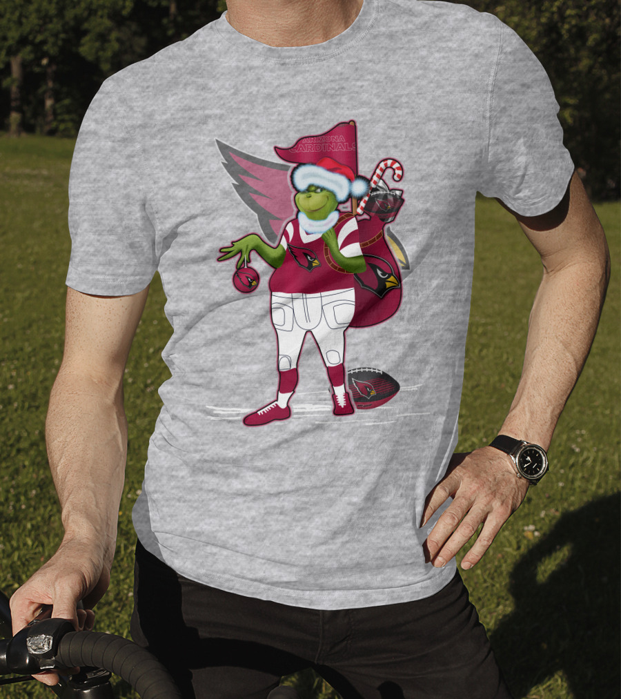Grinchxmas Arizona Cardinals Christmas Football Fan Holiday Spirit T-Shirt