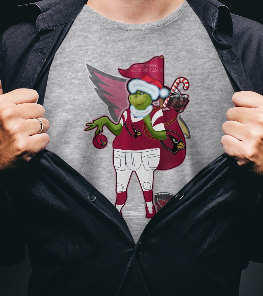 Grinchxmas Arizona Cardinals Christmas Football Fan Holiday Spirit T-Shirt