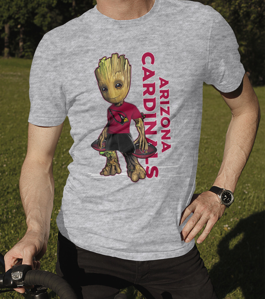 Groot Arizona Cardinals NFL Fan Art With Team Logo And Character T-Shirt