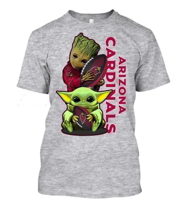 Grzd Arizona Cardinals Groot Baby Yoda Football T-Shirt