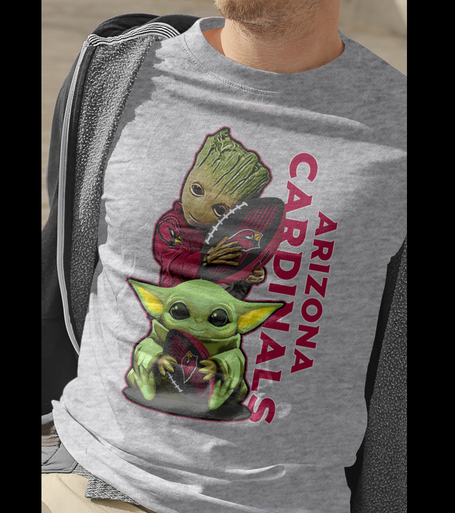 Grzd Arizona Cardinals Groot Baby Yoda Football T-Shirt