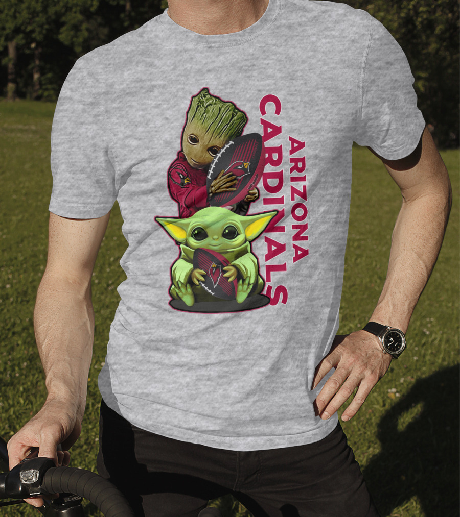 Grzd Arizona Cardinals Groot Baby Yoda Football T-Shirt