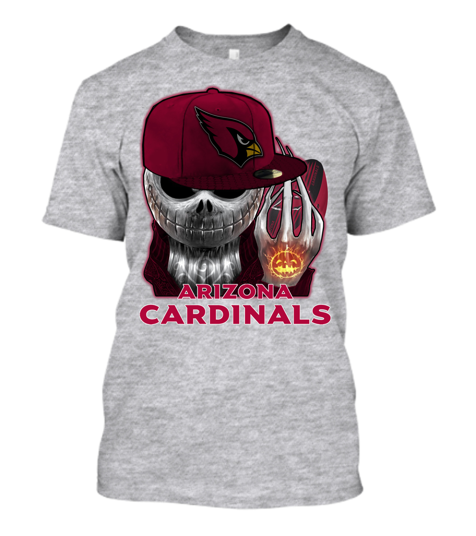 Arizona Cardinals Jackskull Pumpkin Helmet T-Shirt