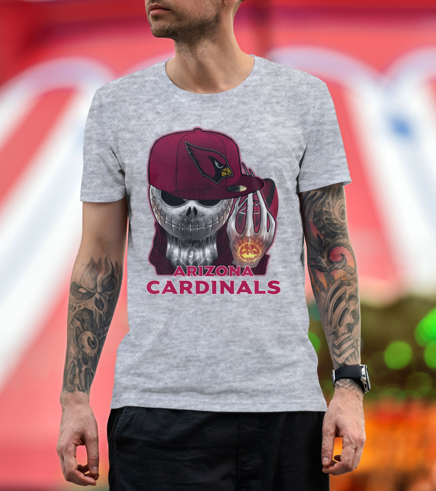 Arizona Cardinals Jackskull Pumpkin Helmet T-Shirt