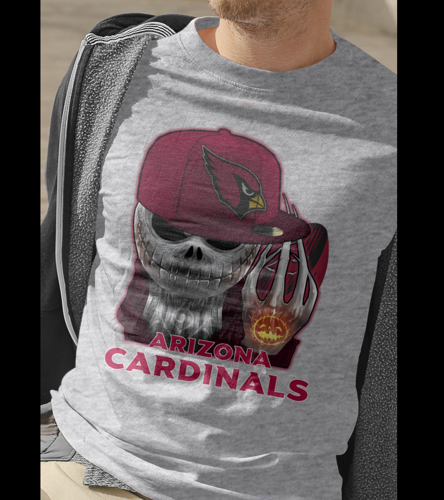 Arizona Cardinals Jackskull Pumpkin Helmet T-Shirt