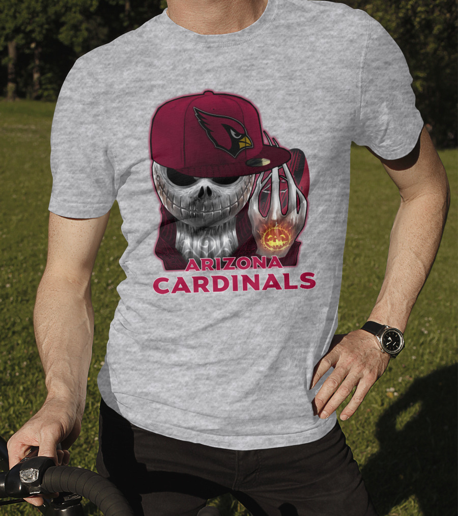 Arizona Cardinals Jackskull Pumpkin Helmet T-Shirt