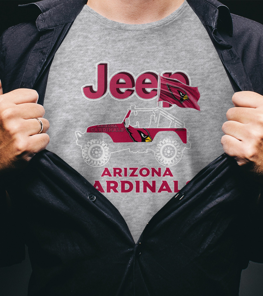 Jeep Arizona Cardinals Off-Road Adventure With Flag T-Shirt