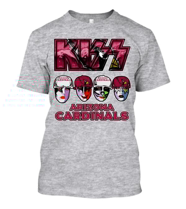 Kiss Arizona Cardinals Rock Band Helmet Faces T-Shirt