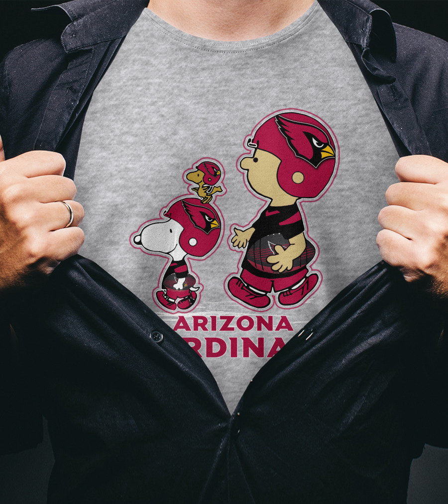 Snpfootball Arizona Cardinals Peanuts Characters Football Helmets T-Shirt