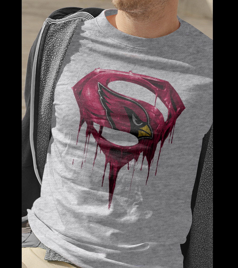 SPM Arizona Cardinals Dripping Super Hero Emblem T-Shirt